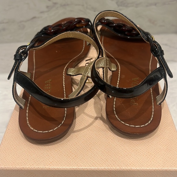 Prada Black Vernice Sandal - Picture 4 of 15
